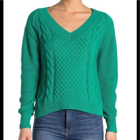 ABOUND Cable Knit V-Neck Sweater NWT - Picture 1 of 11